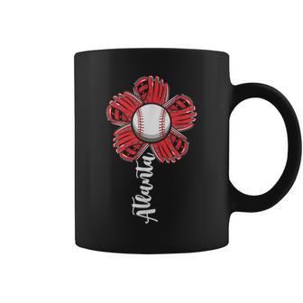 Cute Flower Atlanta Retro Baseball Lover Game Day Coffee Mug | Seseable UK