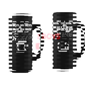 Dad Of 3 Boys Low Battery Fathers Day Tired Dad Coffee Mug - Monsterry