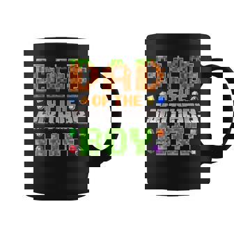 Dad Of The Birthday Boy Bday Party Video Gamer Pixel Number Coffee Mug - Monsterry