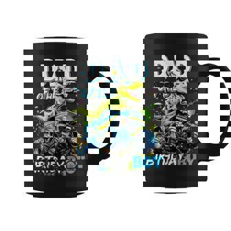 Dad Of The Birthday Boy Monster Truck Dinosaur Party T Rex Coffee Mug - Thegiftio