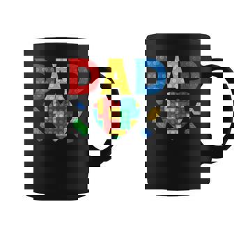 Dad Lover Master Builder Building Bricks Blocks Fathers Day Coffee Mug - Monsterry