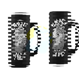 Daddy Wolf With Wolf Dad And Baby Boy Wolf On Fathers Day Coffee Mug - Monsterry