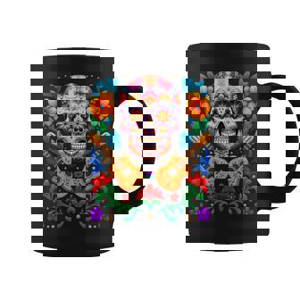 Day The Dead Sugar Skull Dia De Los Muertos Costum Coffee Mug | Seseable CA