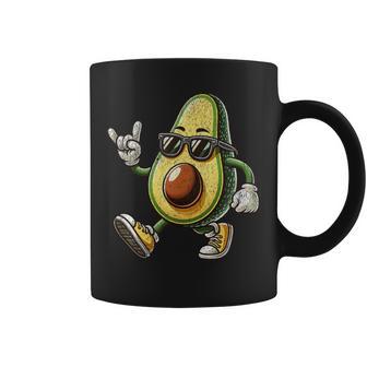 Dibujos Animados Retro Aguacate Con Gafas Deol Hombres Es Divertido Aguacate Taza de café - Regaloses