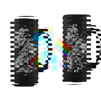 Dinosaur Gay Pride Lgbt Rainbow Flag Coffee Mug | Mazezy