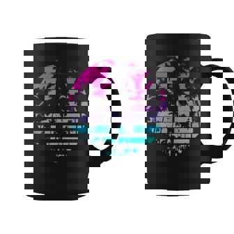Diseño Retro De Estilo Playero De Años 80 Y 90 Con Palmeras In Mangas Taza de café - Regaloses