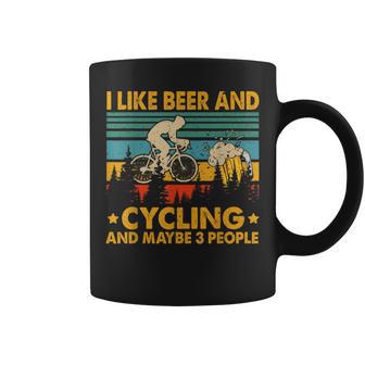 Divertida Para Beber Con Texto En Inglés Me Gusta La Cerveza Y El Ciclismo Para 3 Personas Taza de café - Regaloses