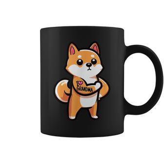 Divertido Tatuaje De Perrohiba Inu Con El Texto I Love Grandma Taza de café - Regaloses