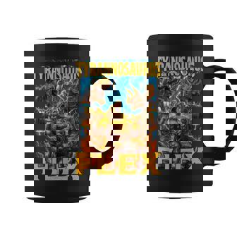 Divertido Tyrannosaurus Flex Irónico Culturismo Gimnasio Meme Taza de café - Regaloses