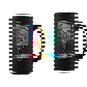 Dripping Paint Boombox Old School 80S Music Hip Hop Coffee Mug | Mazezy