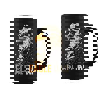 Eagle Dad And Baby Fathers Day Daddy Eagles Lovers Coffee Mug - Monsterry