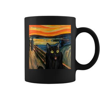 El Gato Negro Grito De Munch Edvard Pintura Famosa Divertida Taza de café - Regaloses