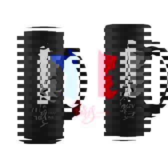 Enjoy Travel Paris France Flag & Eiffel Tower Graphic コーヒーマグ - Kawaiitshirt