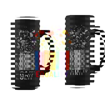 Equality Love Peace And Kindness Book Flowers Lgbt Gay Pride Coffee Mug - Monsterry