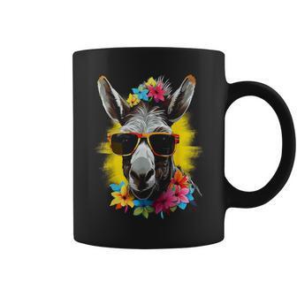 Esel-Sonnenbrille Tiermotiv Buntes Kunstwerk Esel Tassen - Geschenkecke