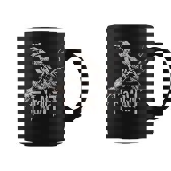 F-Caw-F Black Crow Pun Bird Cawing Grunge On Back Coffee Mug - Thegiftio