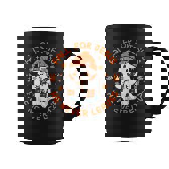 Fall For Jesus He Never Leave Cute Ghost Retro Halloween Coffee Mug - Monsterry