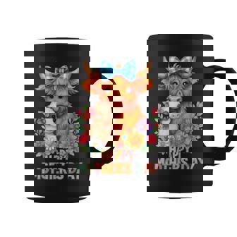 Farm Animal Scottish Highland Cow Mom Happy Mother's Day Coffee Mug - Monsterry