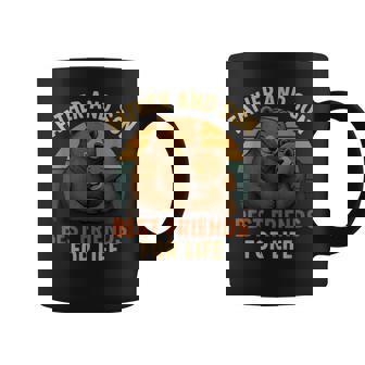 Father And Son Best Friends For Life Papa Bear Retro Sunset Coffee Mug - Monsterry