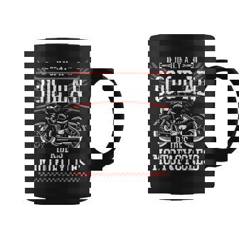 Fathers Day Cool Dad Rides Motorcycles Biker Daddy Papa Men Coffee Mug - Monsterry