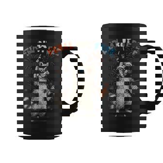 Feral But Free Raccoon 4Th Of July Trash-Panda Retro Coffee Mug - Thegiftio UK