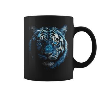 Figura De Tigre Ojos Azules Diseño De Tigre Taza de café - Regaloses
