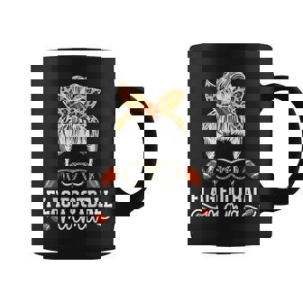 Flag Football Mama Messy Bun Flag Football Player Mom Coffee Mug - Monsterry