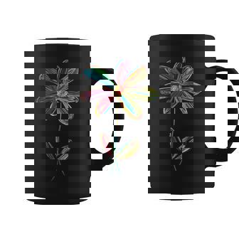 Fleur Colorée Avec Motif Graphique Artistique Tasse - Cadeauxyz