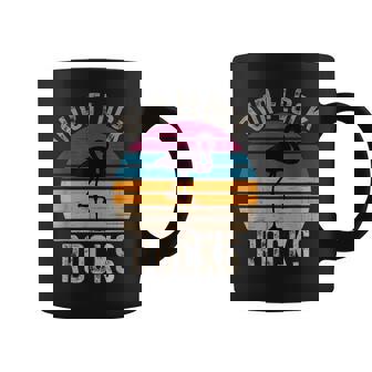 Our Flock Rocks Retro Vintage Flamingo Family Coffee Mug - Monsterry