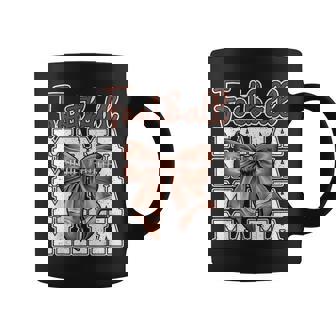 Football Mama Coquette Bow Sport Mom Game Coffee Mug - Thegiftio