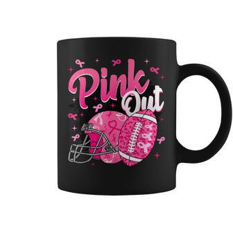 Football Pink Out Team Breast Cancer Awareness Month Women Coffee Mug - Thegiftio UK
