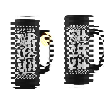 Four Ever Wild 4 Year Old Birthday Happy Dude Checkered Coffee Mug - Thegiftio UK