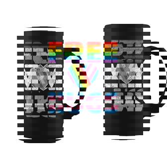 Free Mom Hugs Pride Mom Lgbtq Heart Rainbow Transgender Flag Coffee Mug - Thegiftio