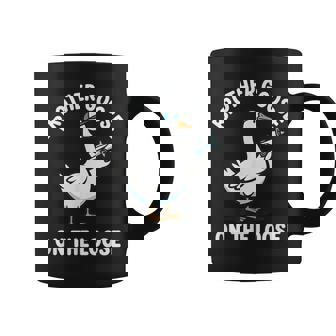 Brother Goose On The Loose Pun Meme Matching Family Coffee Mug | Seseable CA