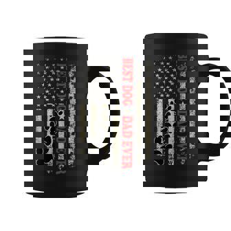 Dad Fathers Day Dog Dad Usa Flag Coffee Mug - Thegiftio UK