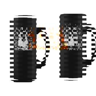 Doberman Dog Ghost Fall Autumn Leaves Thanksgiving Coffee Mug | Mazezy