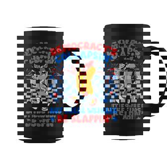 Hot Dog Democracy's Collapsing 4Th July Protest Trump Coffee Mug - Monsterry