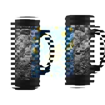 Shark Van Gogh Style Starry Night Coffee Mug - Thegiftio UK