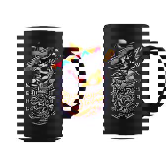 Skeleton Mariachi Guitar Pocket Cinco De Mayo Mexican Coffee Mug - Thegiftio