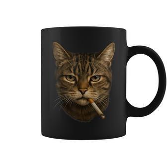 Smoking Cat Cigarette Kitty Gen Z Meme Cat Lover 2025 Coffee Mug - Thegiftio UK