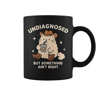 Undiagnosed But Something Ain't Right Cowboy Cat Adhd Coffee Mug - Thegiftio