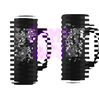 Game Day Football Girly Lace Bow Team Spirit Girls Purple Coffee Mug - Monsterry