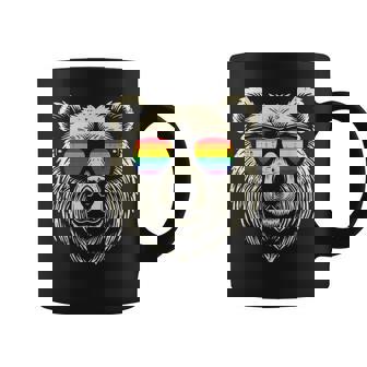 Gay Pride Month Bear Sunglasses Lgbtq Ally Rainbow Women Coffee Mug - Thegiftio