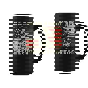 This Girl Is Always Thinking Strait Us Flag Cowgirl Western Coffee Mug - Thegiftio UK