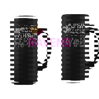 This Girl Loves Her Ravens Vintage Leopard Style Coffee Mug - Seseable
