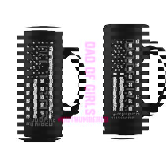 Girls Dad Father's Day Dad Daughter Dad Of Girls Outnumbered Coffee Mug - Monsterry