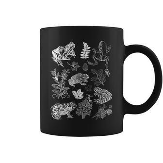 Goblincore Frog & Plants Aesthetic Figura Decorativa Color Blanco Taza de café - Regaloses
