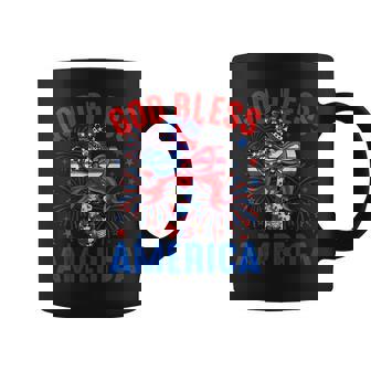 God Bless America Coquette Bow Cross 4Th July Christian Coffee Mug - Thegiftio UK