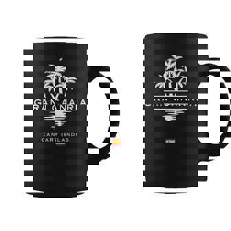 Gran Canaria Palmeras Canarias Recuerdo Español Cuello Taza de café - Regaloses