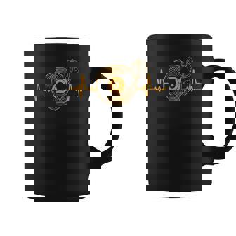 Gran Disco Deinilo Heartbeat Diseño Tocadiscos Dj Taza de café - Regaloses